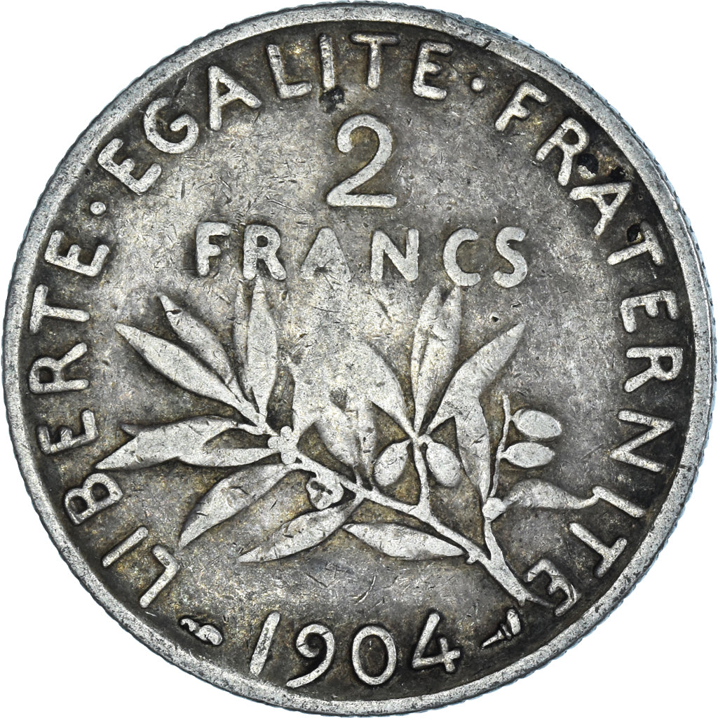 Coin, France, Semeuse, 2 Francs, 1904, Paris, VF(30-35), Silver, KM:845.1