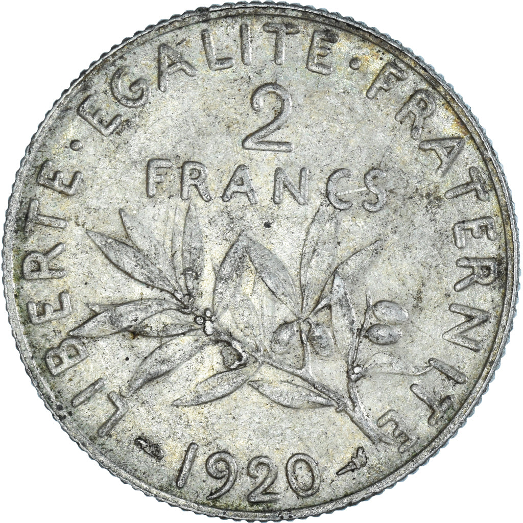 Münze, Frankreich, Semeuse, 2 Francs, 1920, Paris, SS, Silber, KM:845.1