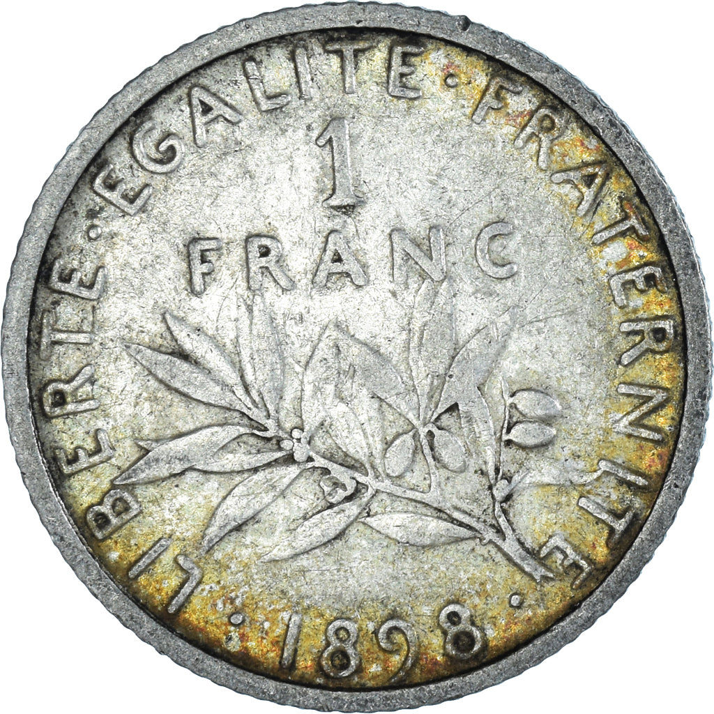 Coin, France, Semeuse, Franc, 1898, Paris, EF(40-45), Silver, KM:844.1