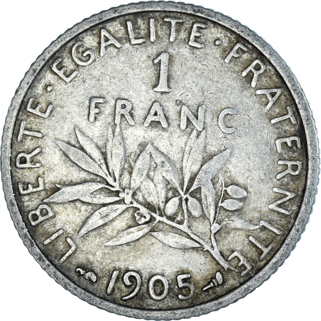 Coin, France, Semeuse, Franc, 1905, Paris, AU(50-53), Silver, KM:844.1