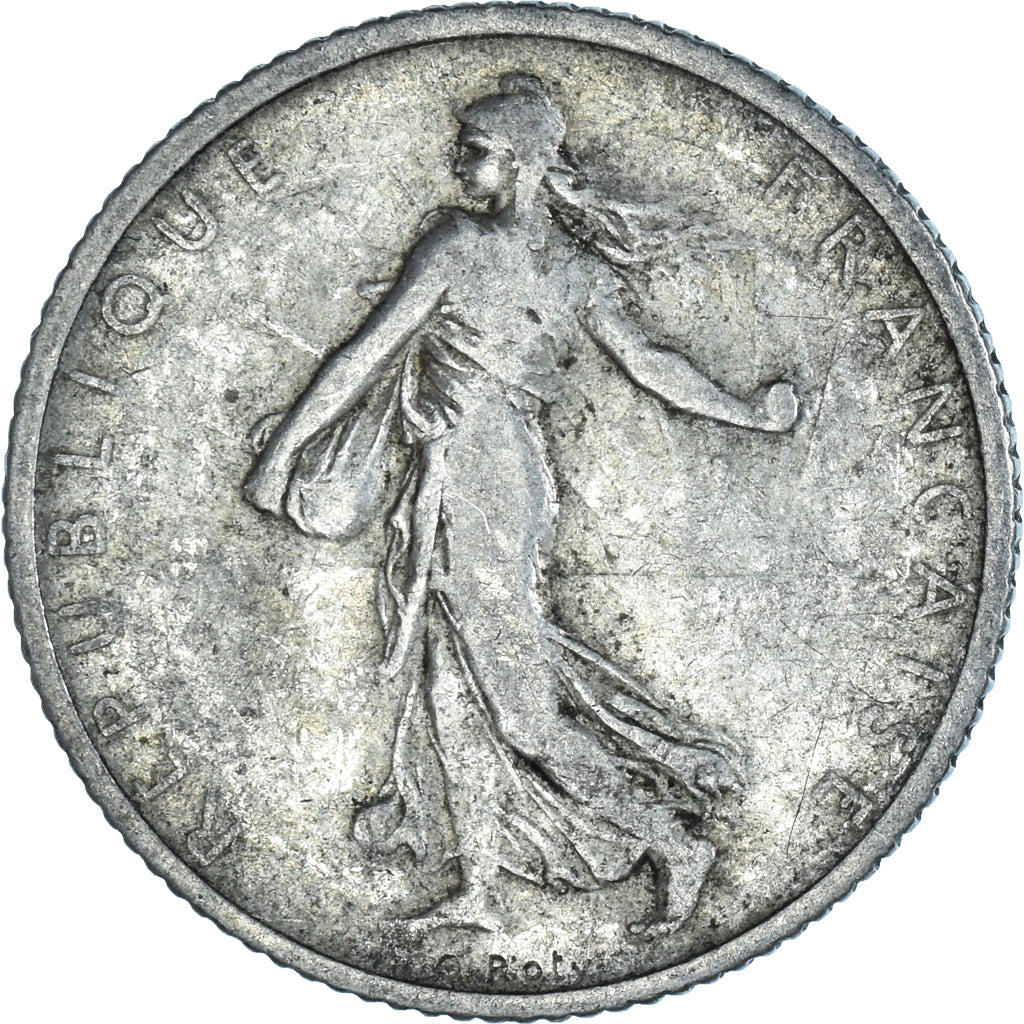 Coin, France, Semeuse, Franc, 1907, Paris, VF(30-35), Silver, KM:844.1