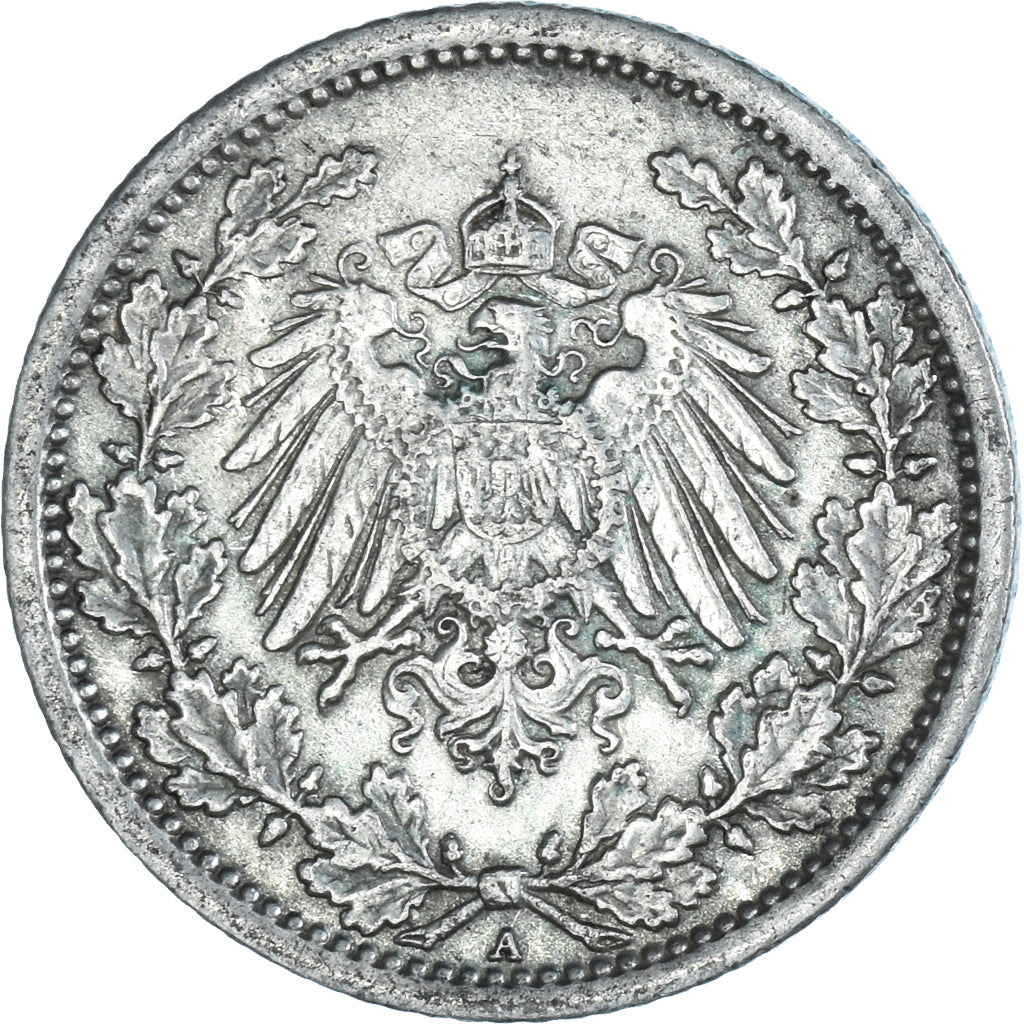 Coin, GERMANY - EMPIRE, 1/2 Mark, 1918, Berlin, AU(50-53), Silver, KM:17