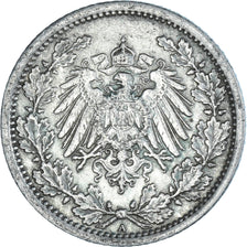 Coin, GERMANY - EMPIRE, 1/2 Mark, 1918, Berlin, AU(50-53), Silver, KM:17