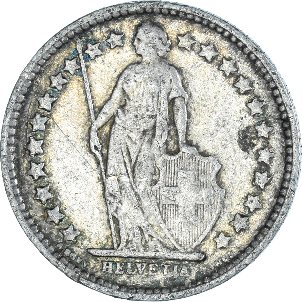 Coin, Switzerland, 1/2 Franc, 1921, Bern, EF(40-45), Silver, KM:23