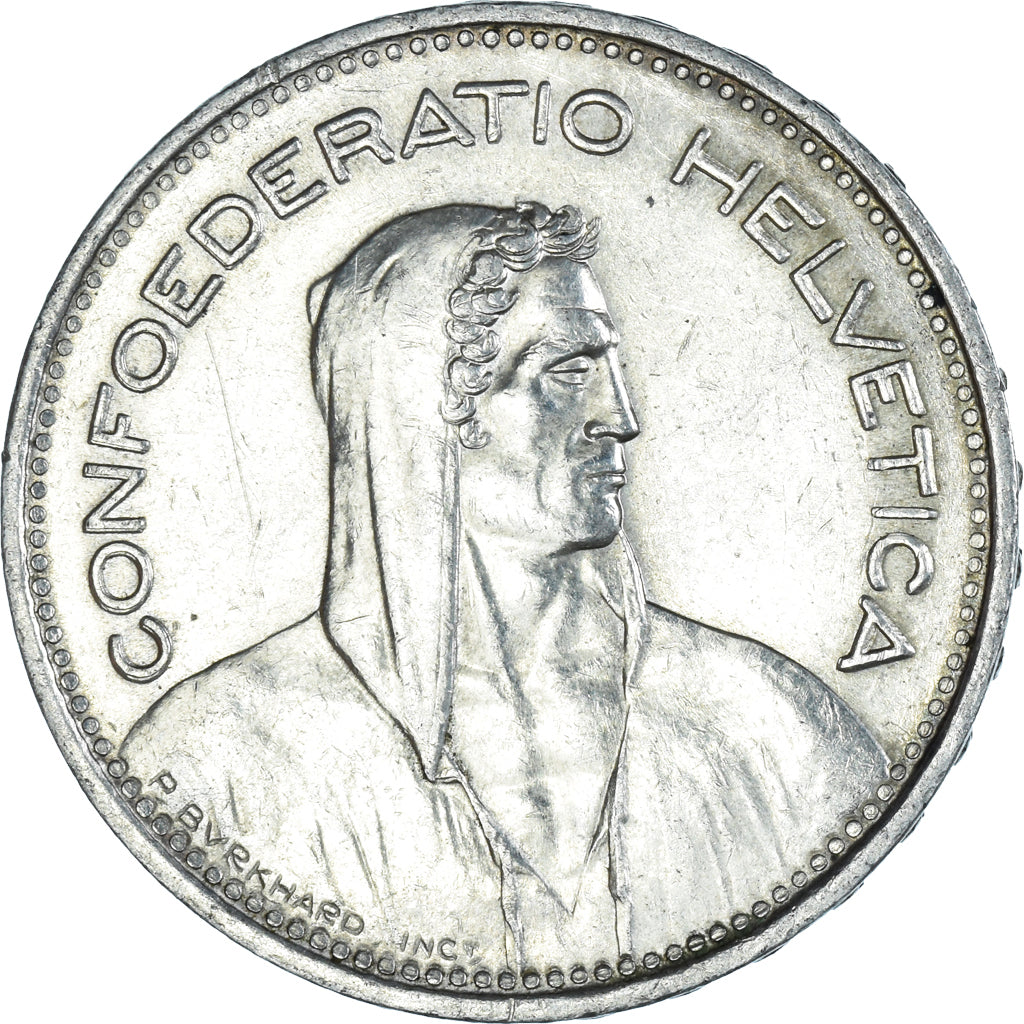 Coin, Switzerland, 5 Francs, 1965, Bern, AU(55-58), Silver, KM:40