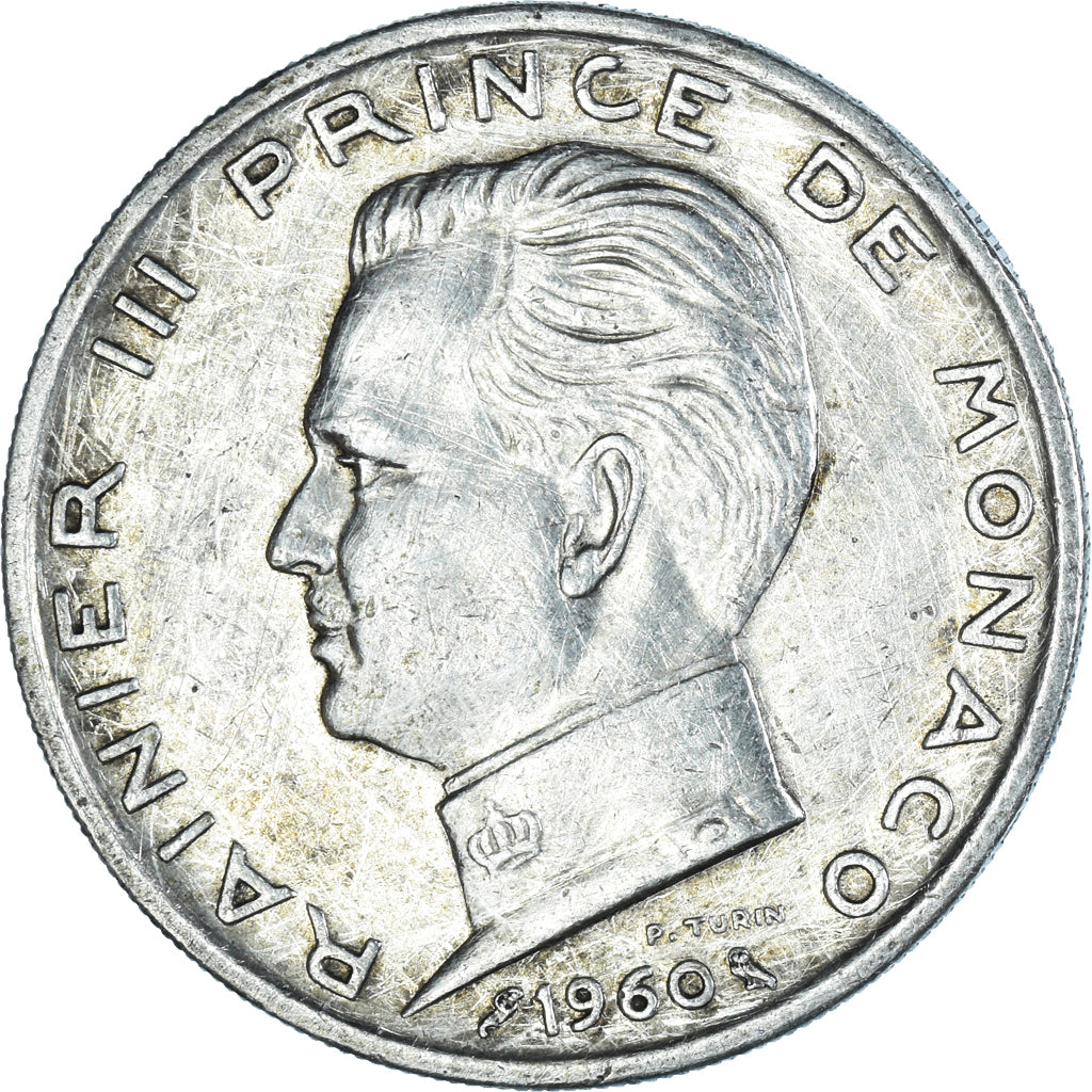 Monnaie, Monaco, Rainier III, 5 Francs, 1960, TTB, Argent, Gadoury:MC 152
