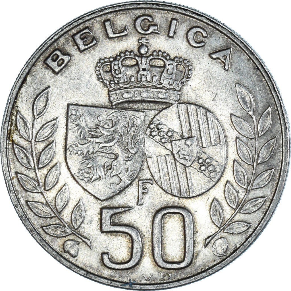 Coin, Belgium, Baudouin I, 50 Francs, 50 Frank, 1960, AU(50-53), Silver