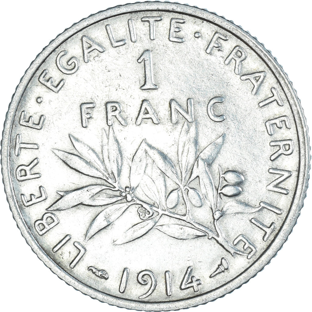 Coin, France, Semeuse, Franc, 1914, Paris, MS(63), Silver, KM:844.1, Gadoury:467