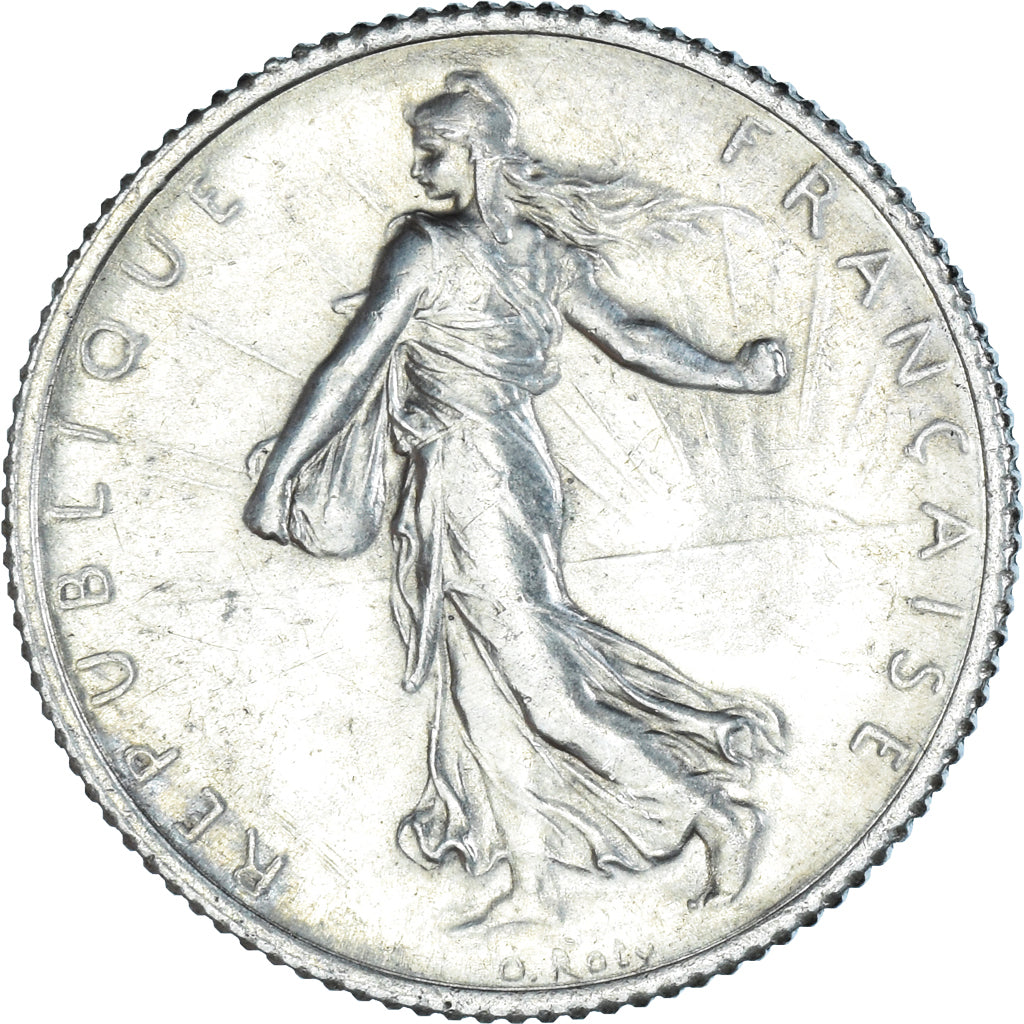 Coin, France, Semeuse, Franc, 1917, Paris, MS(60-62), Silver, KM:844.1
