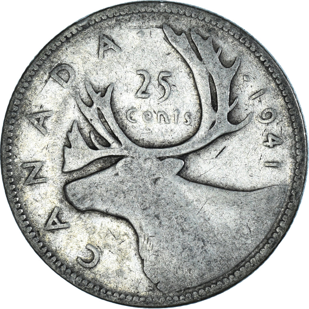Coin, Canada, George VI, 25 Cents, 1941, Royal Canadian Mint, Ottawa, VF(30-35)
