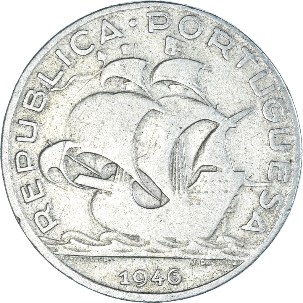 Coin, Portugal, 5 Escudos, 1946, VF(20-25), Silver, KM:581
