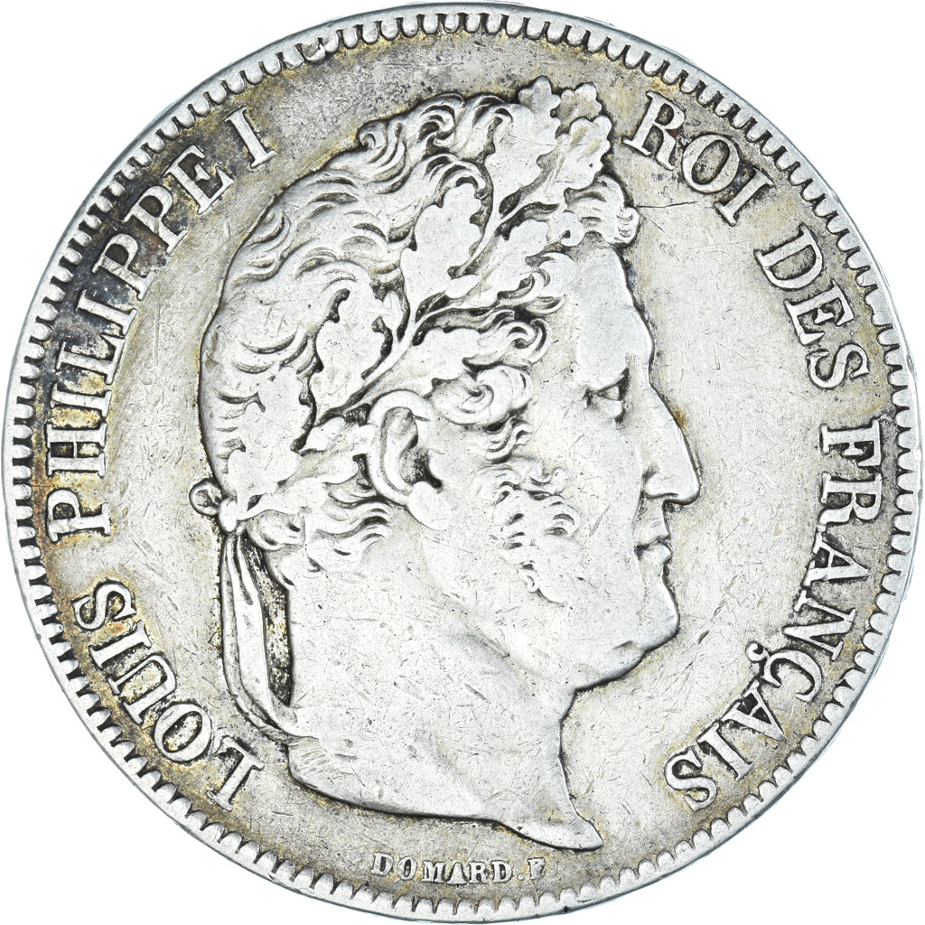 Moneda, Francia, Louis-Philippe, 5 Francs, 1841, Paris, BC+, Plata, KM:749.1