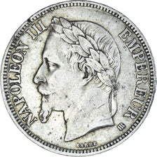 Moneta, Francia, Napoleon III, 5 Francs, 1869, Paris, MB, Argento, KM:799.1