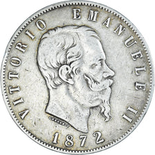 Coin, Italy, Vittorio Emanuele II, 5 Lire, 1872, Milan, VF(30-35), Silver