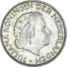 Coin, Netherlands, Juliana, Gulden, 1957, EF(40-45), Silver, KM:184