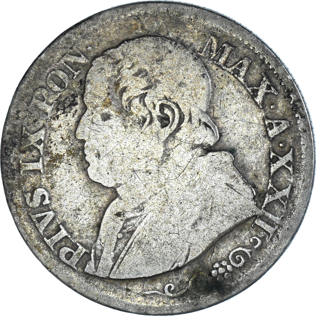 Coin, ITALIAN STATES, PAPAL STATES, Pius IX, 10 Soldi, 50 Centesimi, 1867, Roma