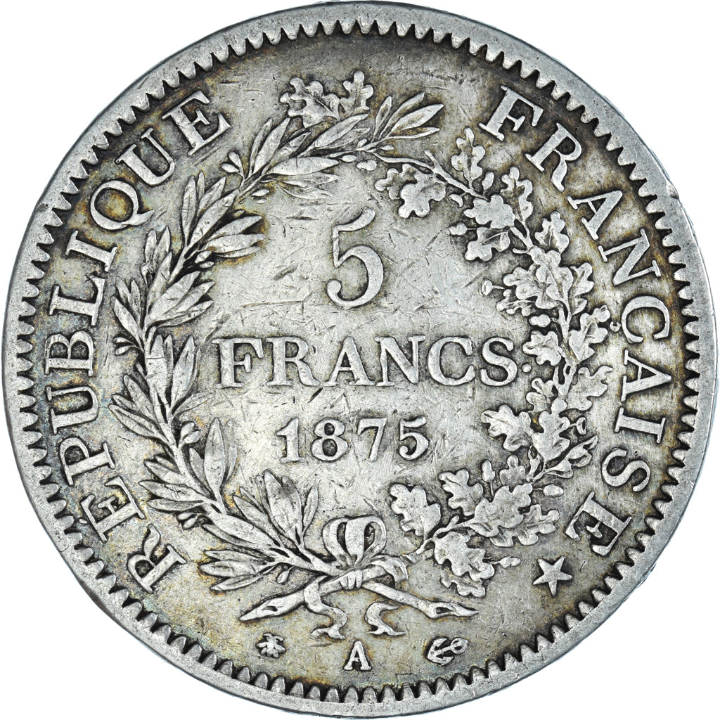 Coin, France, Hercule, 5 Francs, 1875, Paris, VF(30-35), Silver, KM:820.1
