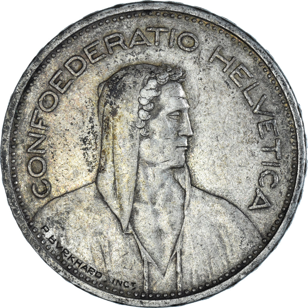 Coin, Switzerland, 5 Francs, 1935, Bern, EF(40-45), Silver, KM:40