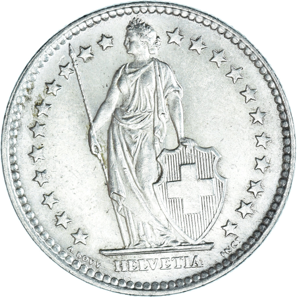 Münze, Schweiz, 2 Francs, 1964, Bern, UNZ+, Silber, KM:21