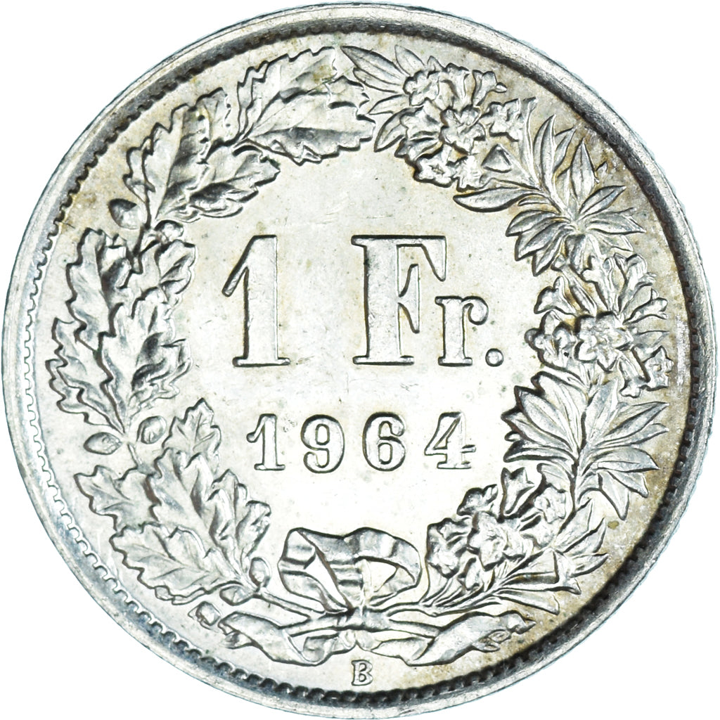 Coin, Switzerland, Franc, 1964, Bern, MS(63), Silver, KM:24