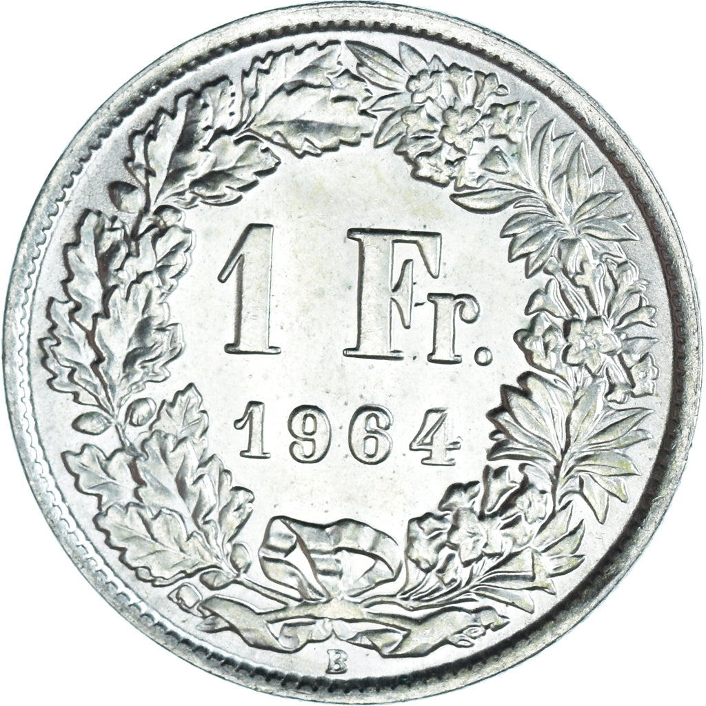 Moneta, Szwajcaria, Franc, 1964, Bern, MS(64), Srebro, KM:24