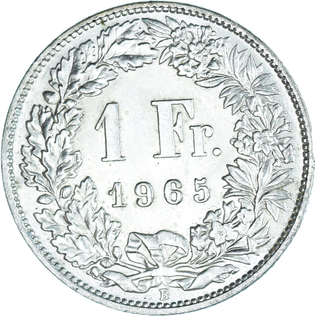 Coin, Switzerland, Franc, 1965, Bern, MS(65-70), Silver, KM:24
