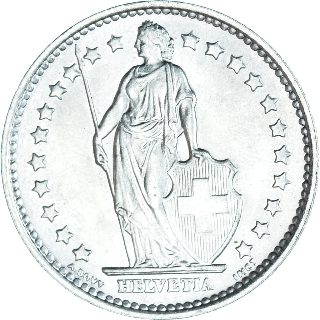 Moneta, Szwajcaria, Franc, 1967, Bern, MS(64), Srebro, KM:24