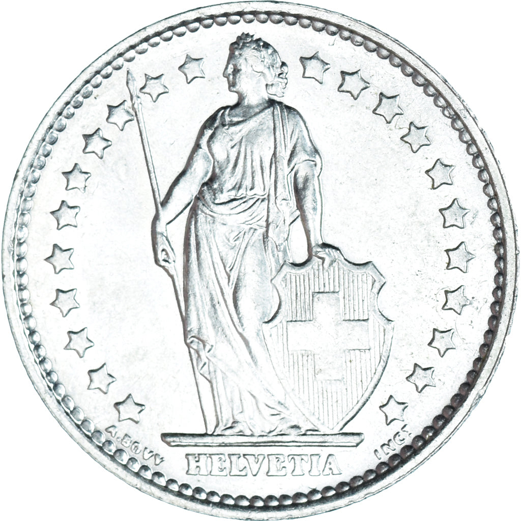 Moneta, Szwajcaria, Franc, 1967, Bern, MS(65-70), Srebro, KM:24