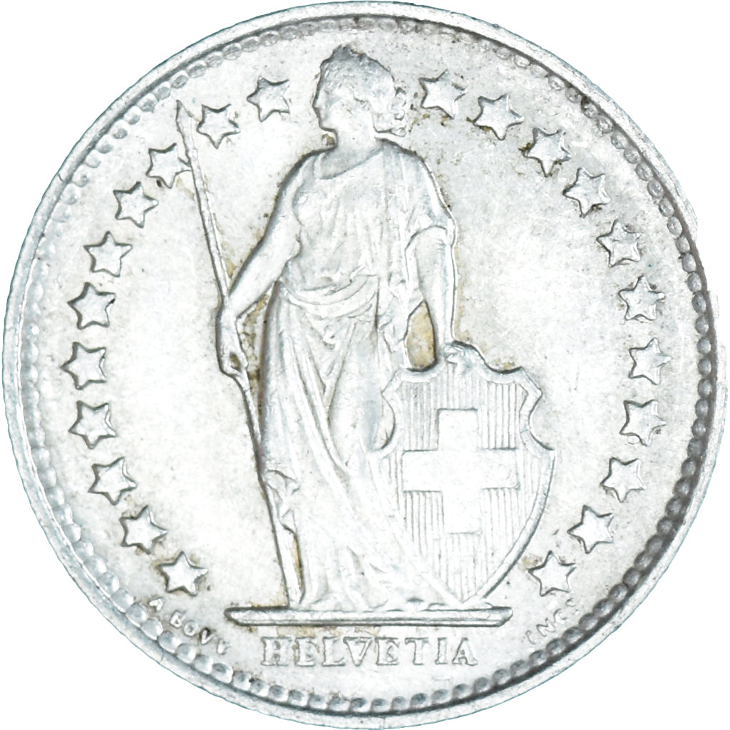 Coin, Switzerland, 1/2 Franc, 1950, Bern, MS(63), Silver, KM:23