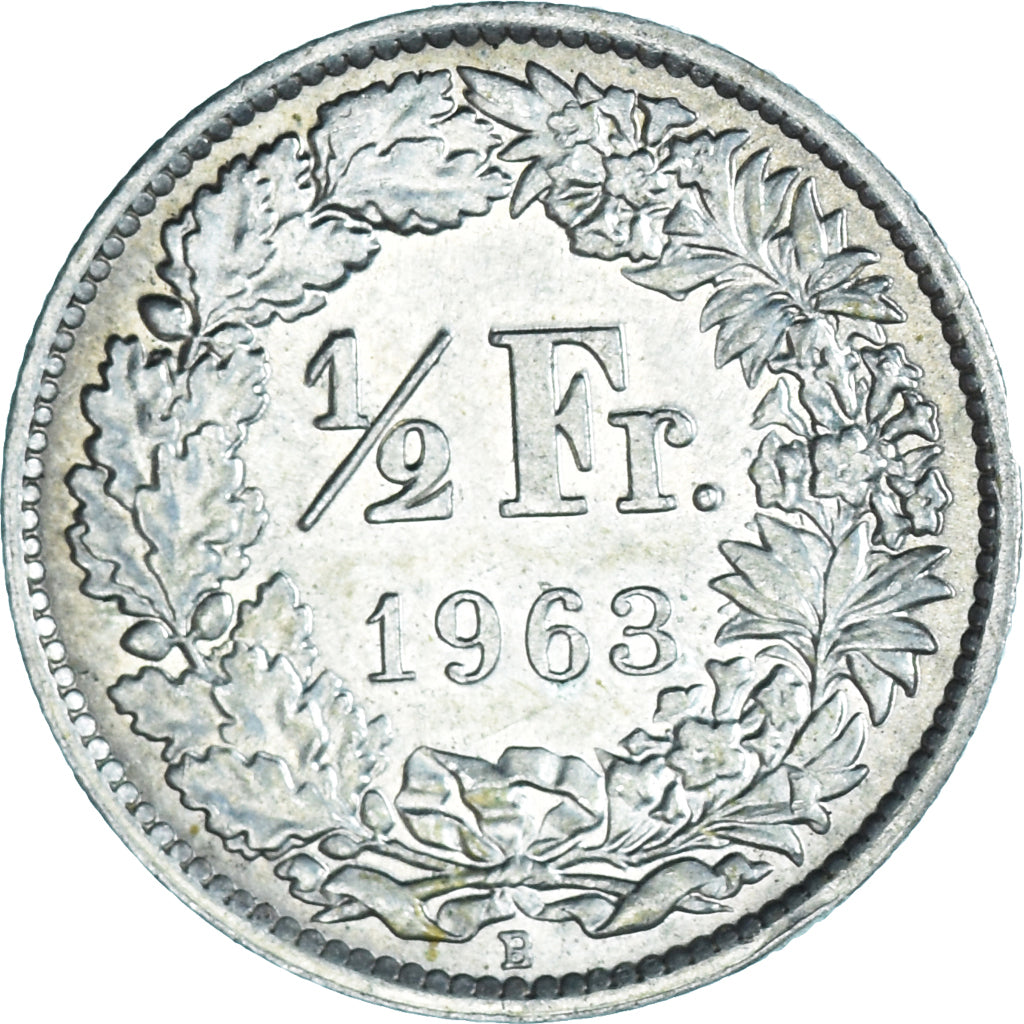 Coin, Switzerland, 1/2 Franc, 1963, Bern, MS(64), Silver, KM:23