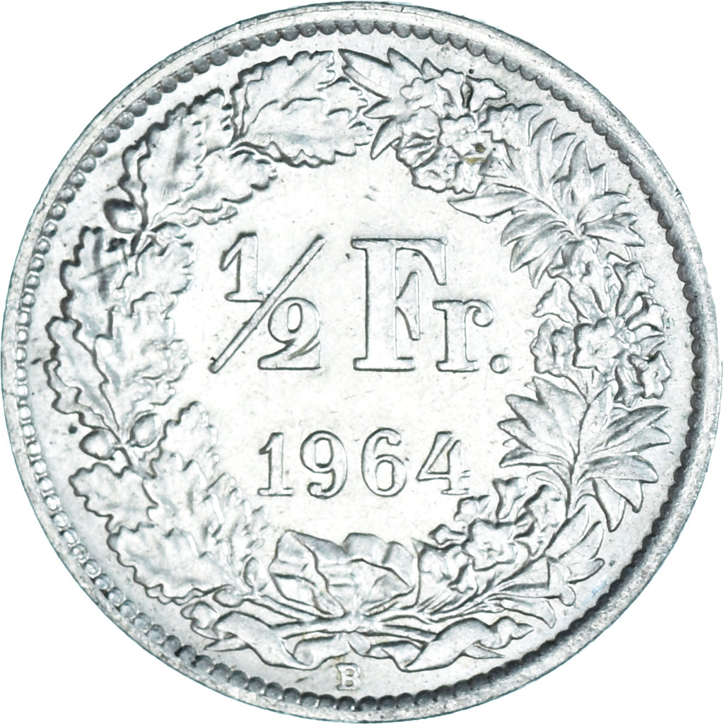 Moneta, Szwajcaria, 1/2 Franc, 1964, Bern, MS(64), Srebro, KM:23