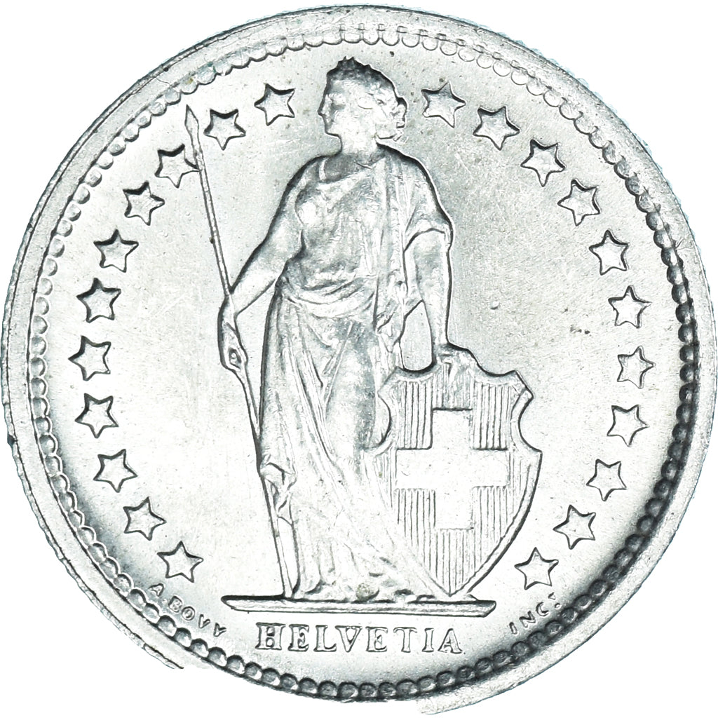 Munten, Zwitserland, 1/2 Franc, 1967, Bern, UNC, Zilver, KM:23