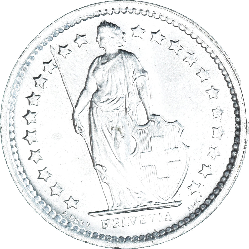 Coin, Switzerland, 1/2 Franc, 1967, Bern, MS(65-70), Silver, KM:23
