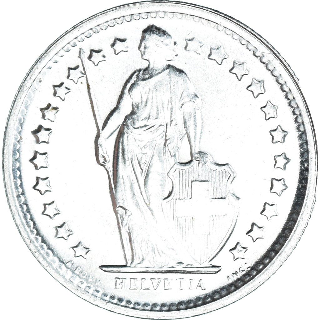 Coin, Switzerland, 1/2 Franc, 1967, Bern, MS(65-70), Silver, KM:23