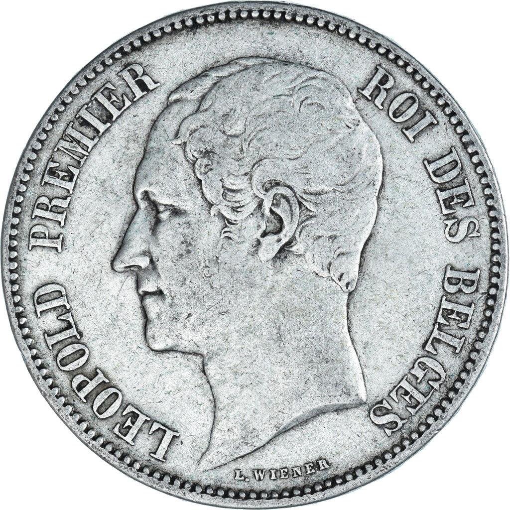 Coin, Belgium, Leopold I, 5 Francs, 5 Frank, 1850, Without dot, VF(30-35)