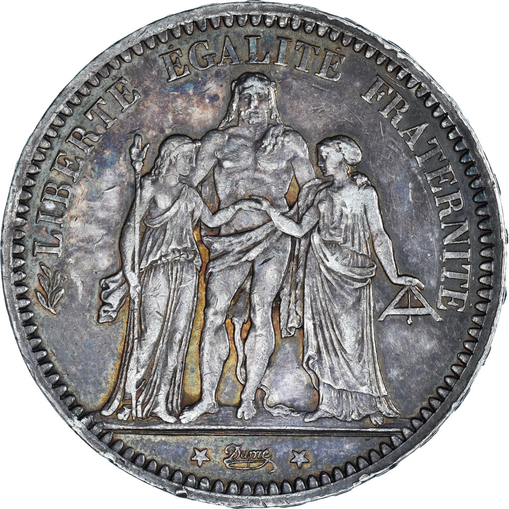 Coin, France, Hercule, 5 Francs, 1873, Bordeaux, AU(55-58), Silver, KM:820.2