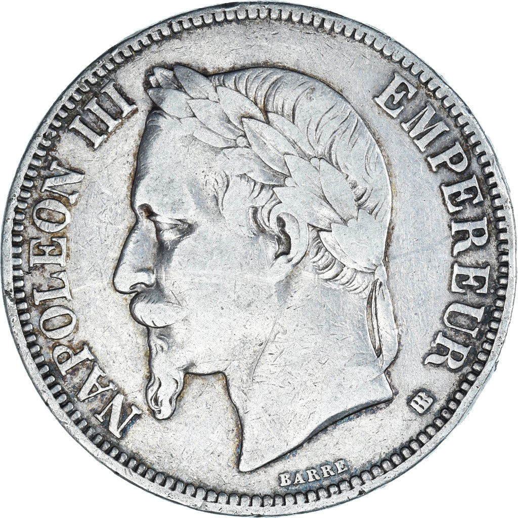 Coin, France, Napoleon III, 5 Francs, 1868, Strasbourg, VF(30-35), Silver