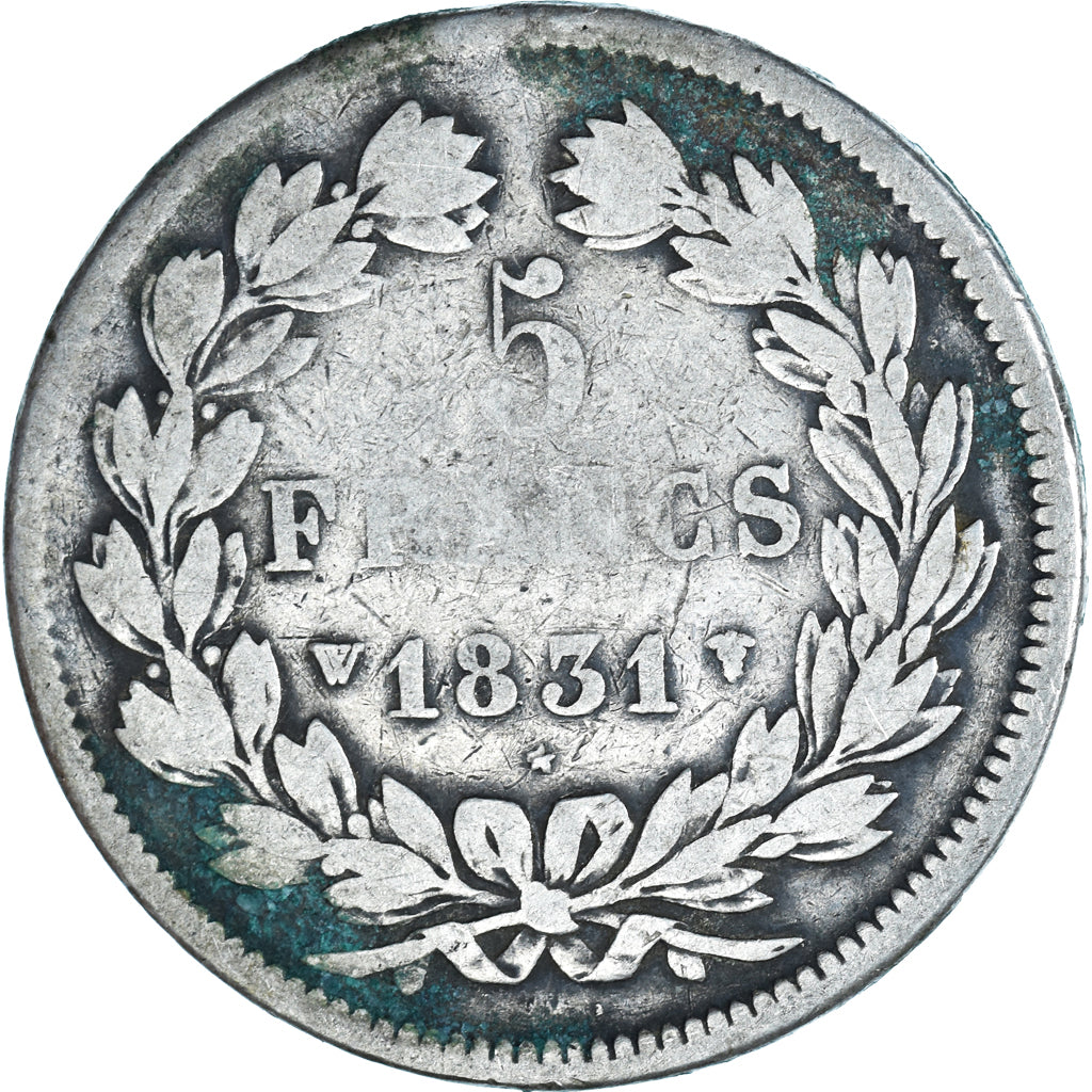 Coin, France, Louis-Philippe, 5 Francs, 1831, Lille, VF(20-25), Silver