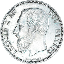 Coin, Belgium, Leopold II, 5 Francs, 5 Frank, 1873, AU(55-58), Silver, KM:24