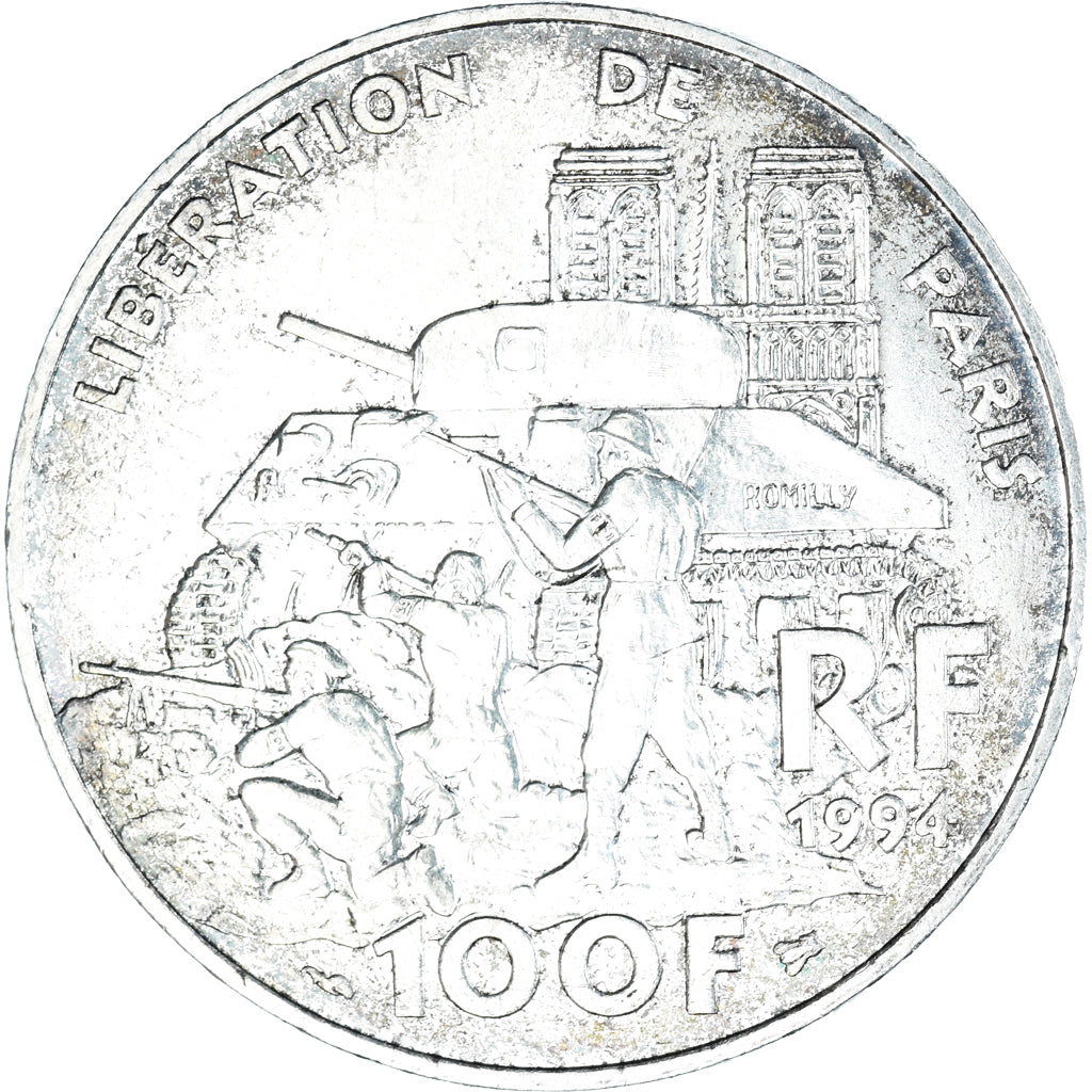 Moneta, Francia, Libération de Paris, 100 Francs, 1994, BB+, Argento