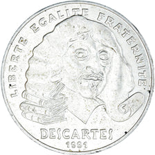 Coin, France, Descartes, 100 Francs, 1991, EF(40-45), Silver, KM:996