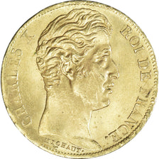 Moneda, Francia, Charles X, 20 Francs, 1828, Paris, MBC+, Oro, KM:726.1
