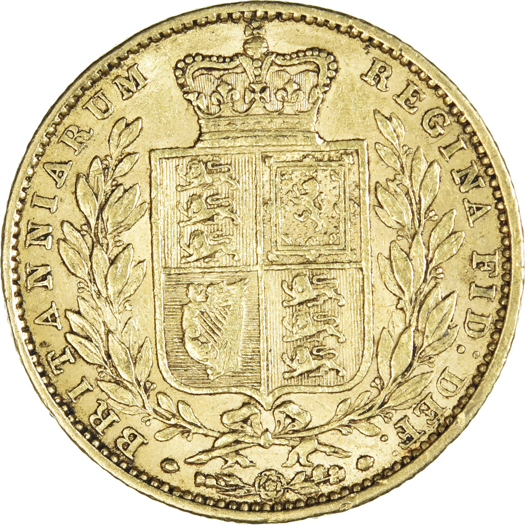 Coin, Great Britain, Victoria, Sovereign, 1863, EF(40-45), Gold, KM:736.2