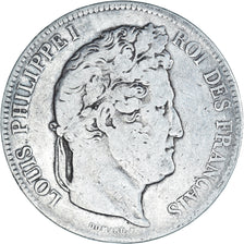 Moneta, Francia, Louis-Philippe, 5 Francs, 1833, Strasbourg, MB, Argento