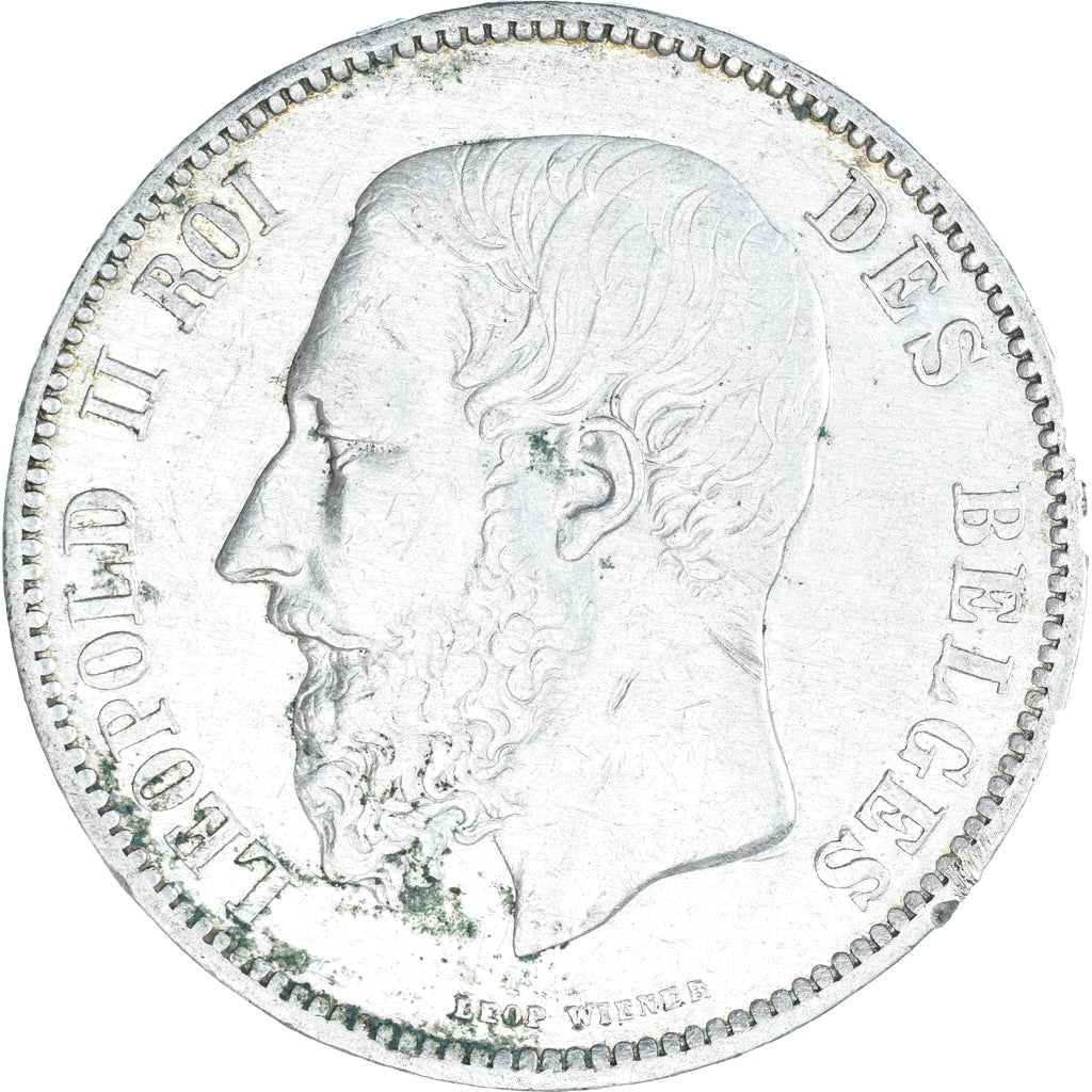 Coin, Belgium, Leopold II, 5 Francs, 5 Frank, 1867, VF(30-35), Silver, KM:24