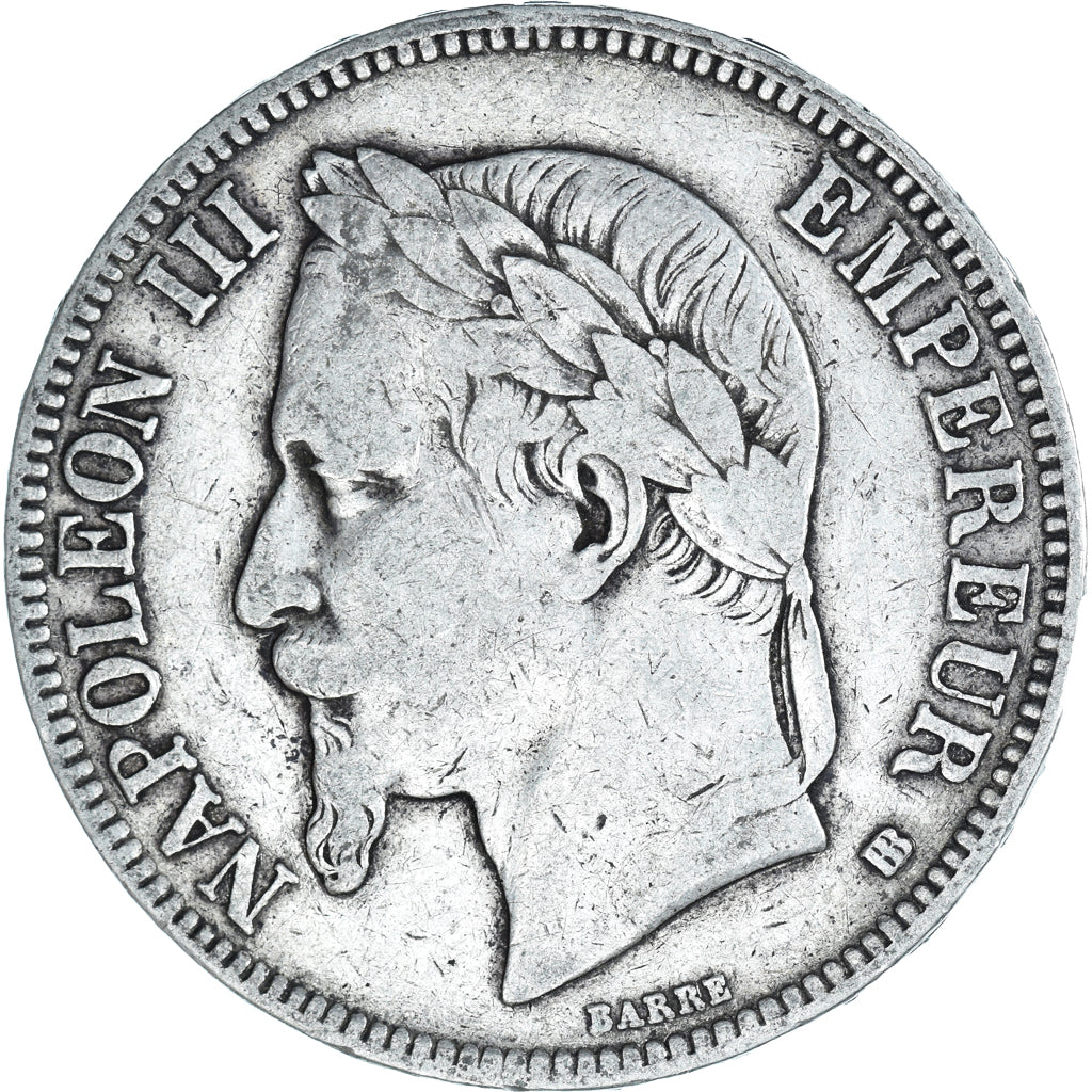 Coin, France, Napoleon III, 5 Francs, 1868, Strasbourg, VF(30-35), Silver