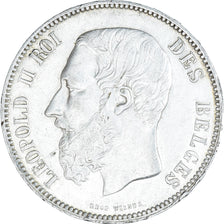 Coin, Belgium, Leopold II, 5 Francs, 5 Frank, 1875, EF(40-45), Silver, KM:24
