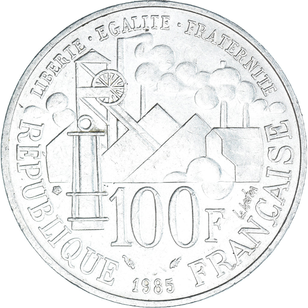 Coin, France, Germinal, 100 Francs, 1985, Paris, AU(50-53), Silver, KM:957