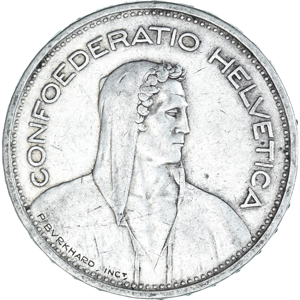 Coin, Switzerland, 5 Francs, 1933, Bern, EF(40-45), Silver, KM:40
