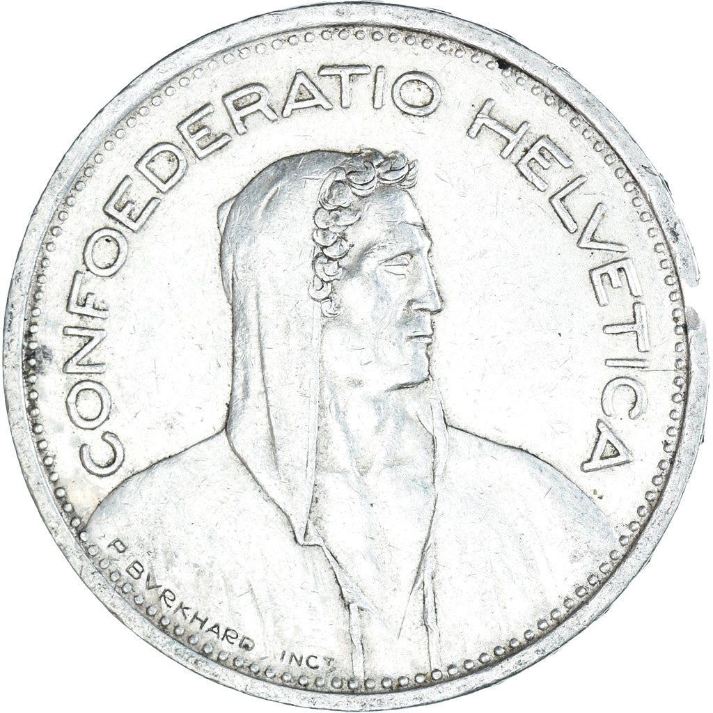 Coin, Switzerland, 5 Francs, 1953, Bern, AU(50-53), Silver, KM:40